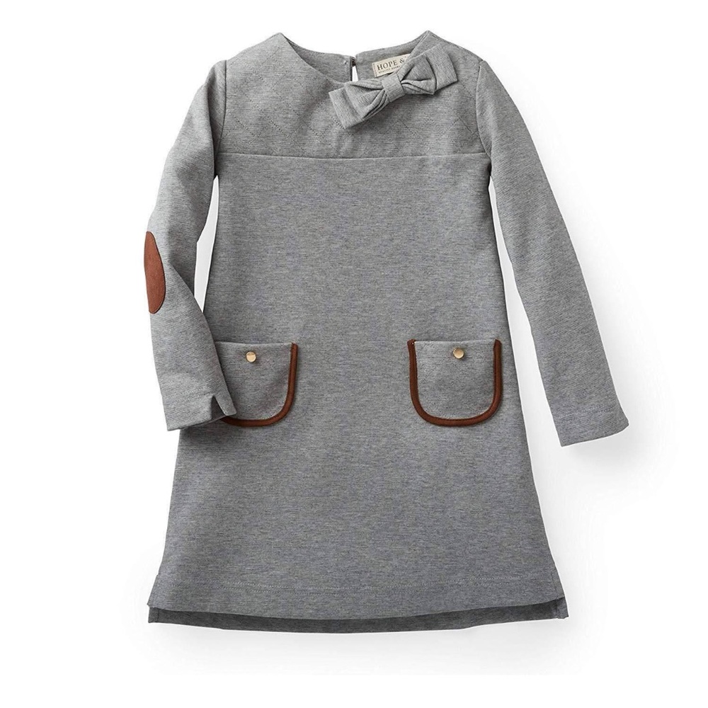 Hope & Henry - Quilted Ponte Riding Dress - 12-18 months - Gray Heather